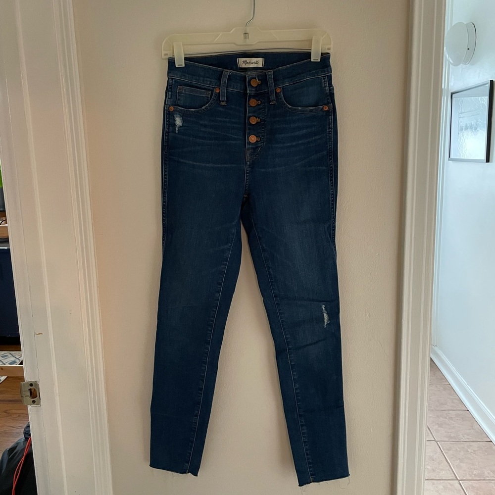 Madewell 10in high rise skinny button front jeans size 26